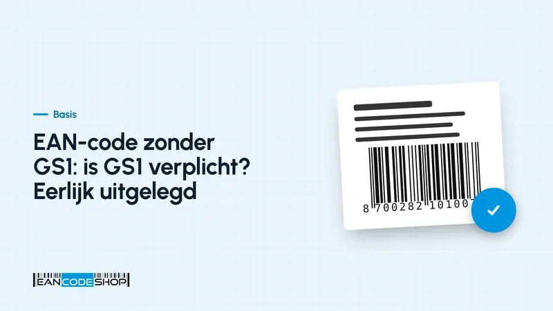 Productdoos met barcode naast een checklist van verkoopkanalen